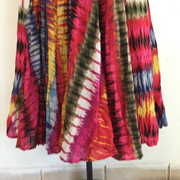 Chelsea & Theodore Women Vibrant Multi-Color Abstract Urban Artsy Maxi Skirt L - Picture 7 of 12